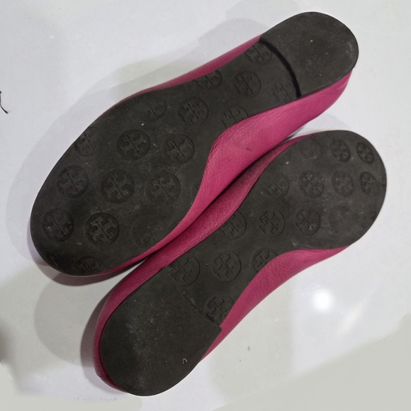 Tory Burch ICONIC Minnie Travel Ballet Flats in 'Love Pink' Leather SIZE 7.5 - Picture 9 of 10